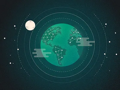 earth earth electricity flat moon stars