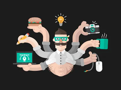 Scredeck creative design flat graphic design hipster idea illustration logo multitasking scredeck work