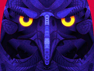 Eagle bird blue eagle eyes glow illustration night