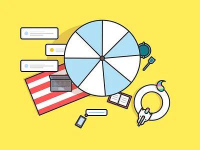 🐠 Beach🌴 beach communication illustration unicorn