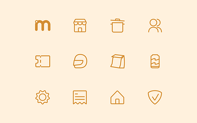 Icons set - App Mobo app delivery icons ui ux