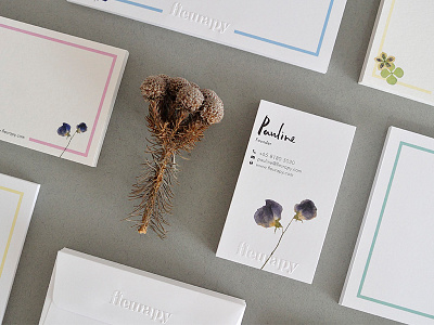 Fleurapy branding emboss flowers fresh identity logo pastel print