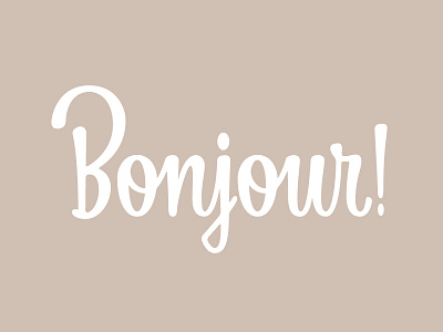 Bonjour bonjour editorial lettering logo logotype postcard script type typography