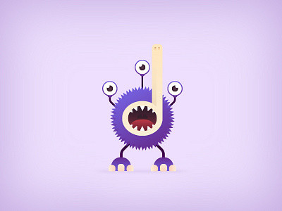 Monster Minim cartoon character monster music note vector