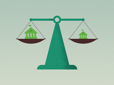 Big Bank, Little Bank bank banking competition finance illustration money power scales texture