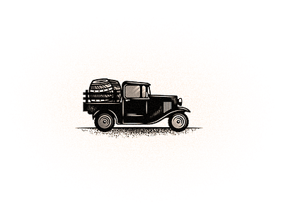 Bootleggin' alcohol barrels bootlegger illustration prohibition rum running truck vector