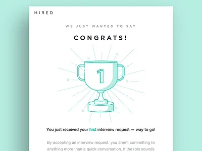 Congrats! congrats congratulations email first place illustration trophy