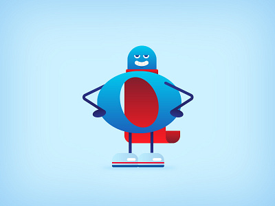 Super Semibreve blue cape cartoon character hero illustration smile superhero vector