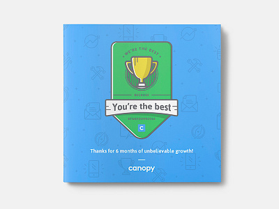 Employee appreciation card cover badge bifold booklet brochure canopy card iconography illustration layout logo print trophy