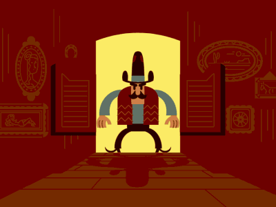 Clumsy Cowboy animation cartoon cowboy gif