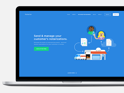 Notarize For Business marketing notarize website