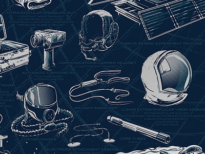 Apollo 11 Collection Poster - Close-Up apollo illustration landing moon nasa poster print rocket screen print space