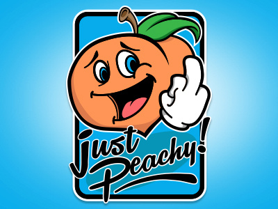 Peachy decal fruit peach the bird