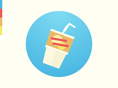 Soft Drink brand cup drink flat glass gradient icon logo soda straw summer wip