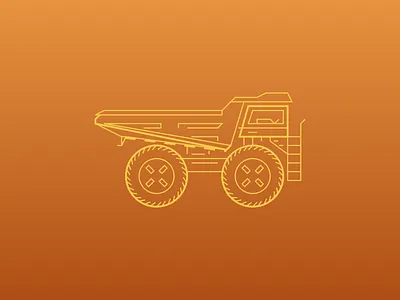 WIP Sketch - Dump Truck brand clothing dump truck illustration industrial line drawing