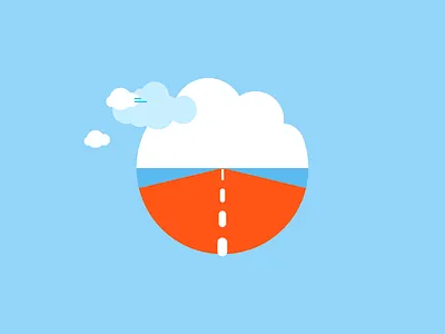 Road clouds horizon illustration motion road vector