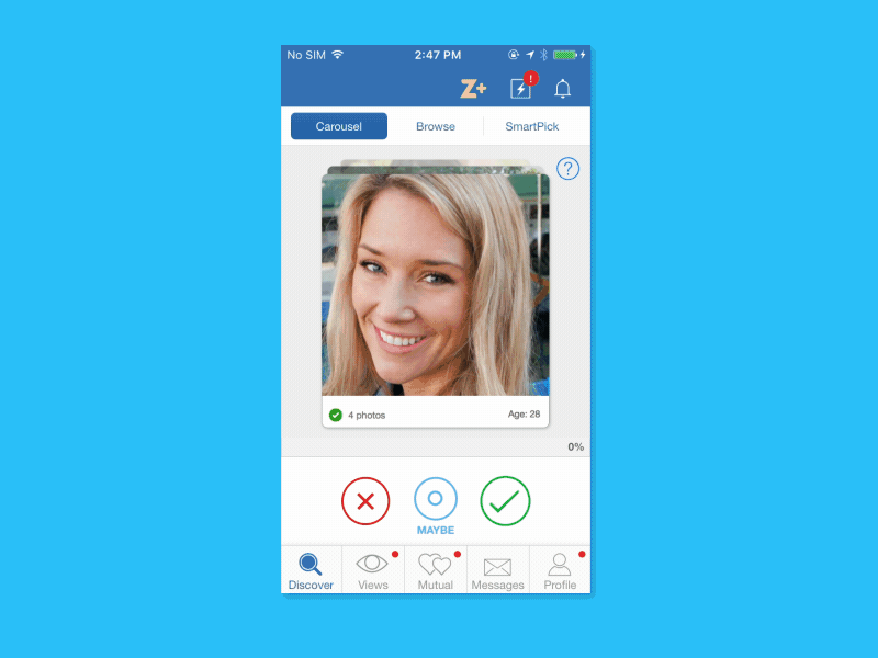 Zoosk Carousel Redesign animation interaction motion design ui design