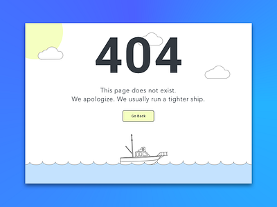 Daily Ui #008 404 blue clean dailyui illustration ocean ship ui yellow