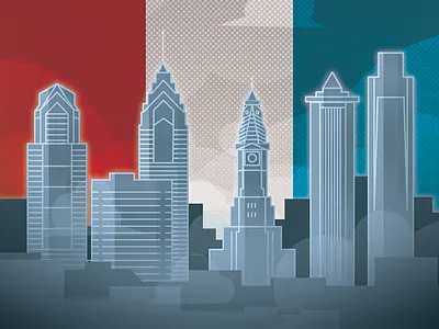 DNC Philly america dnc flag philadelphia philly skyline usa
