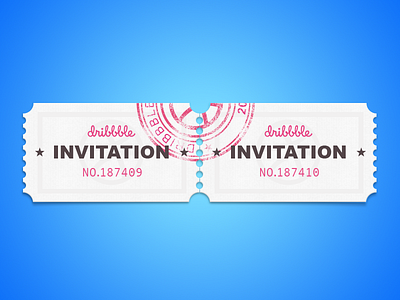 2x Dribbble Invites card dribbble invite tickets