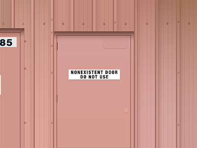 Nonexistent Door door illustration minimal pink