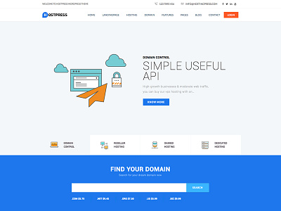 HostingPress - WHMCS Hosting WordPress Theme business clean hosting hosting theme minimal revolution slider visual composer vps hosting whmcs whmcs bridge wordpress hosting