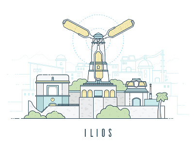 Overwatch: Ilios buildings game illustration line overwatch vector video