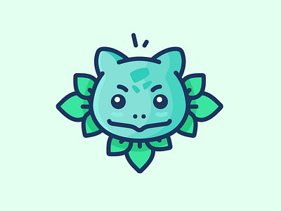 Bulbasaur! bulbasaur grass icon iconography illustration leafs outline pokemon pokemon go