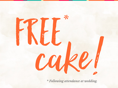 Save the date detail free cake invitation orange save the date small print watercolour texture wedding