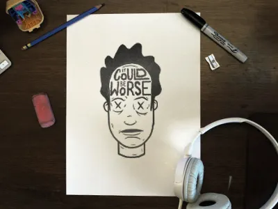 It Could Be Worse art character design face illustration quote typography