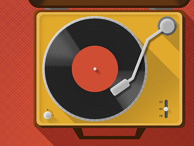 Vinyl record player artist buttons music orange pattern record retro suitcase vintage vinyl