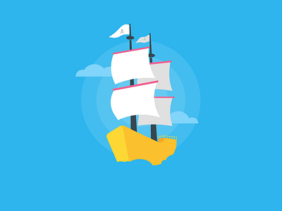 Pirate Ship 7daystocreate geography illustration ocean pirate pirateship sea ship vector water