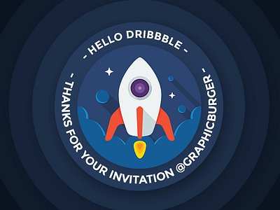 Hello, Dribbble! debut dribbble first shot graphic burger hello icon invite just ui sign