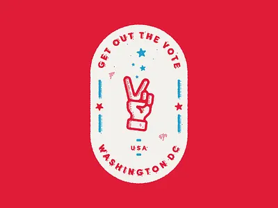 Get Out The Vote america badge election get out the vote go vote hand peace poster usa