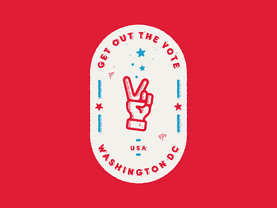 Get Out The Vote america badge election get out the vote go vote hand peace poster usa