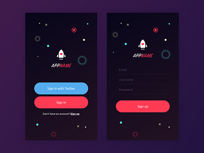 sign in / sign up app clicker game login sign in sign up sketch3 space ui