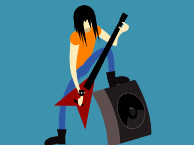 Rock animation guitarist loop metal music punk rock shape solo