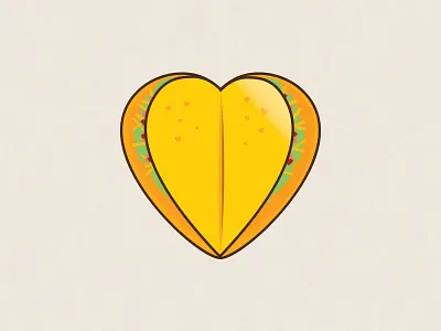 I Love Taco Logo food illustrator logo design taco vector