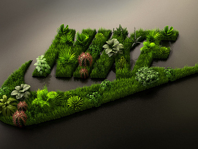 Nike Bloom 3d 3d render c4d environment flowers grow nike plants sports vray