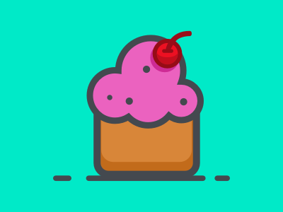 Cupcake cake cupcake dribbble flat illustation invite lovely pink sweet wellcome