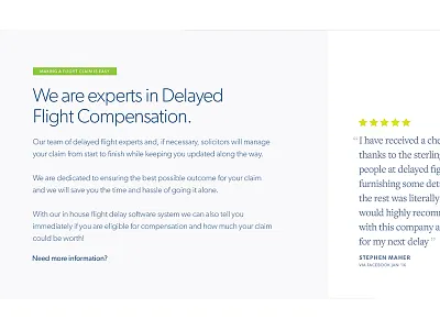 Text Section with Testimonal claim clean club studio homepage label minimal testimonial ui ux