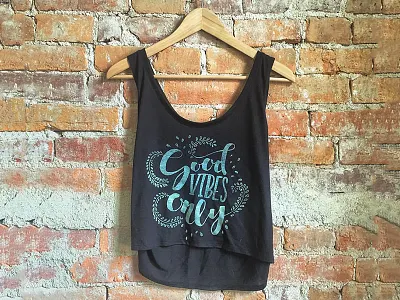 Good Vibes Only Tank apparel bohemian design handwritten type tank top vines