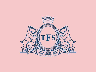 the flower shop badge emblem flower logo pink queen