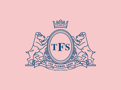 the flower shop badge emblem flower logo pink queen