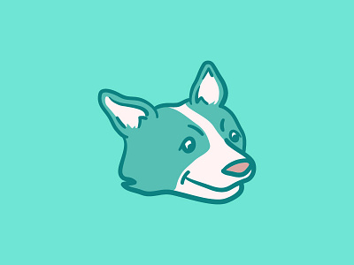 Teal Corgi corgi dog illustration teal