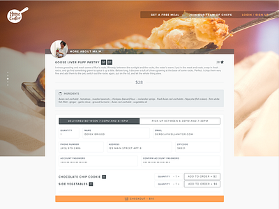 Eat Home Cookin' Checkout cart checkout food gallery nova order proxima ui web