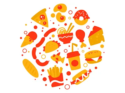 Fast Food bacon beverage burger cheese chicken egg fast food fish ice cream lobster meat pizza
