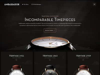 Ambassador Watches - Incomparable Timepieces art brown creative ecommerce luxury responcive shop watch watch shot watchbrand web website