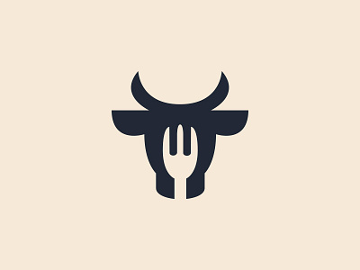 Steakhouse Rejected Mark cow fork logo steak steakhouse