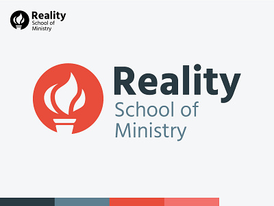 Reality School of Ministry church college fire logo logo design ministry school torch